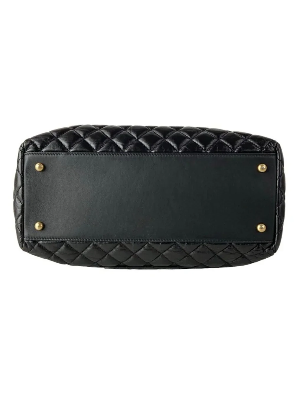 Chanel Shoulder Bag Quilted Black Matte Togo Chain 2-Way